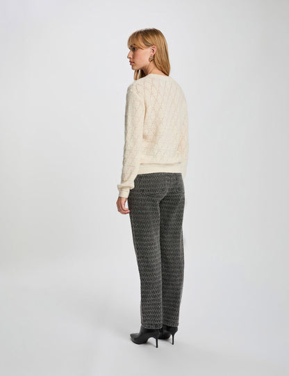 Πουλόβερ με διάτρητη πλέξη