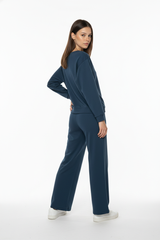 Παντελόνι Wide Leg Ψηλόμεσο Μπλε