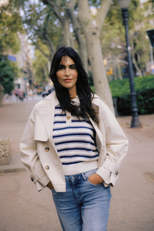 Καμπαρντίνα Εκρού Boxy