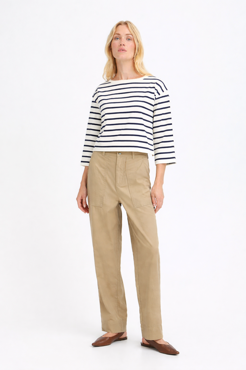 Μπλούζα Ριγέ 3/4 Μανίκι