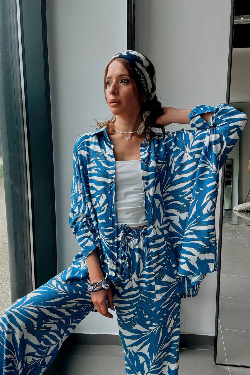 Σετ Tropical Print Πουκάμισο & Παντελόνι