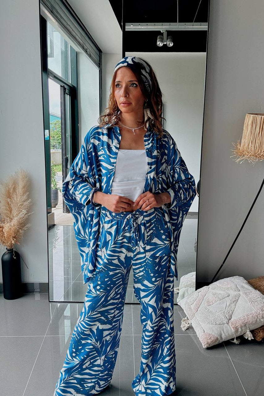 Σετ Tropical Print Πουκάμισο & Παντελόνι