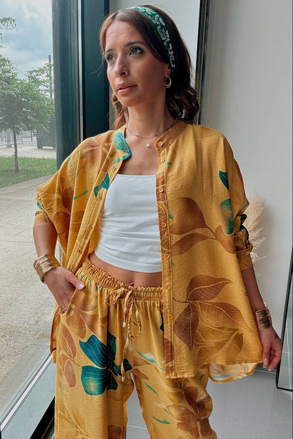 Σετ Tropical Print Πουκάμισο & Παντελόνι
