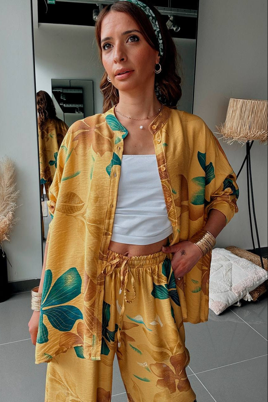 Σετ Tropical Print Πουκάμισο & Παντελόνι