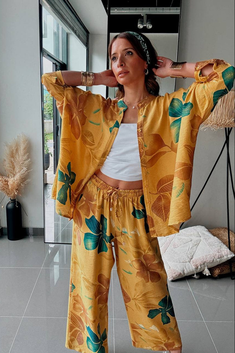 Σετ Tropical Print Πουκάμισο & Παντελόνι