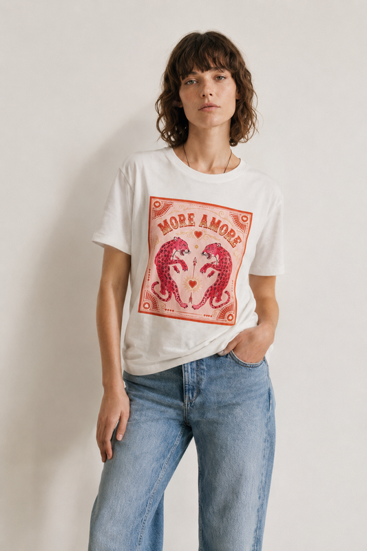 T-shirt λευκό με στάμπα More Amore