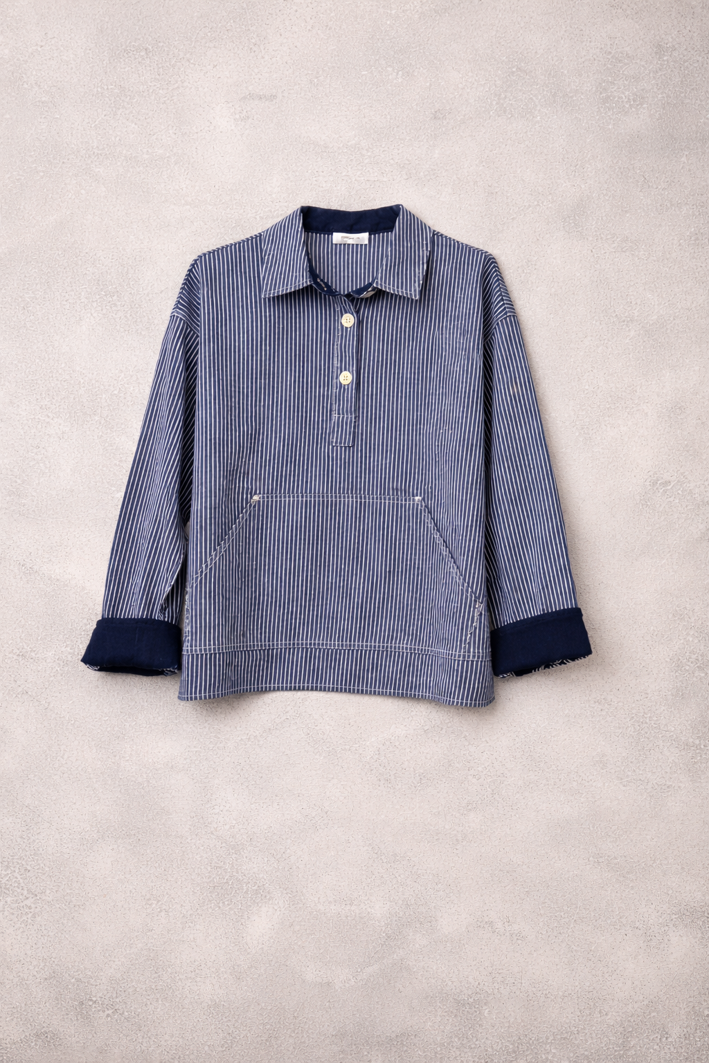 GIOYA πουκάμισο ριγέ μπλε λευκό - flat lay