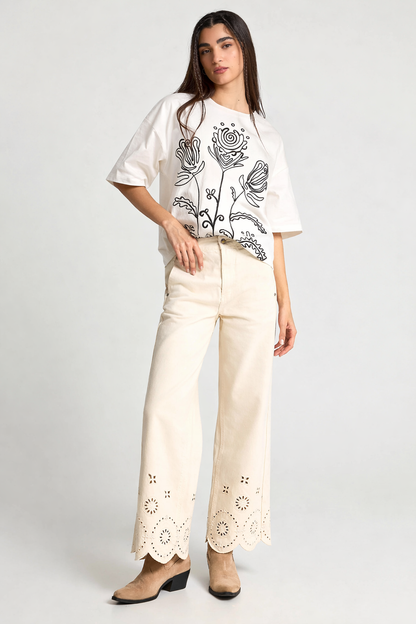 T-shirt με Κέντημα Loose Fit