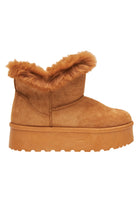 Μποτάκια Δίπατα Συνθετικό Suede με Γούνα