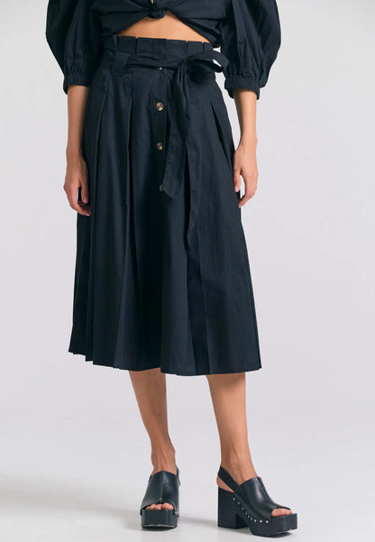 FUNKY BUDDHA relaxed fit μίντι φούστα με πιέτες - κομψή casual φούστα