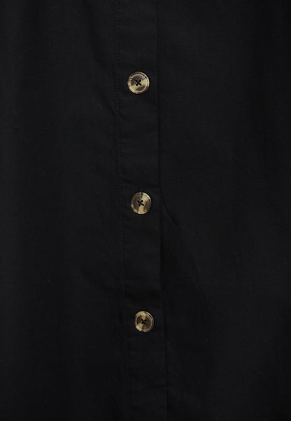 FUNKY BUDDHA μίντι φούστα - relaxed fit με κλασικές πιέτες λεπτομέρεια κουμπιά