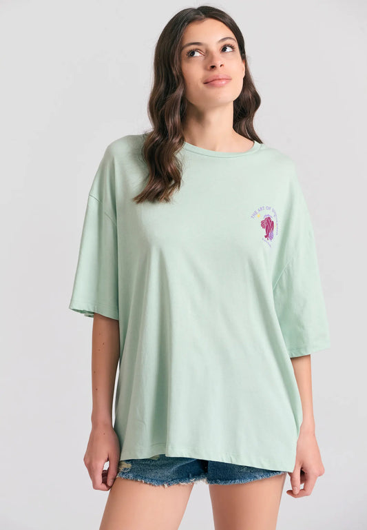 FUNKY BUDDHA loose fit t-shirt - oversized γυναικείο μπλουζάκι με artistic design