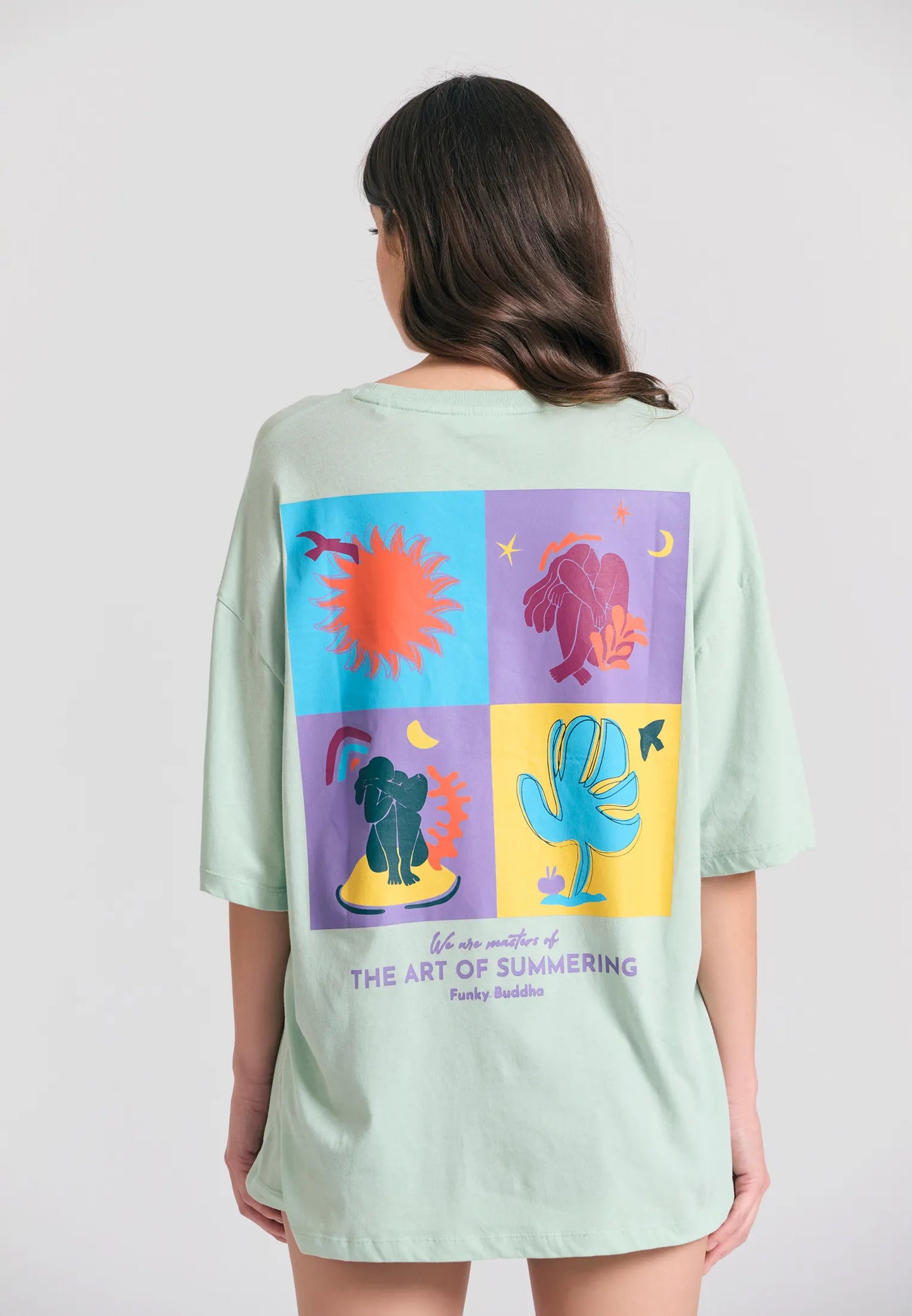 FUNKY BUDDHA loose fit t-shirt με photographic τύπωμα - καλλιτεχνική πίσω όψη