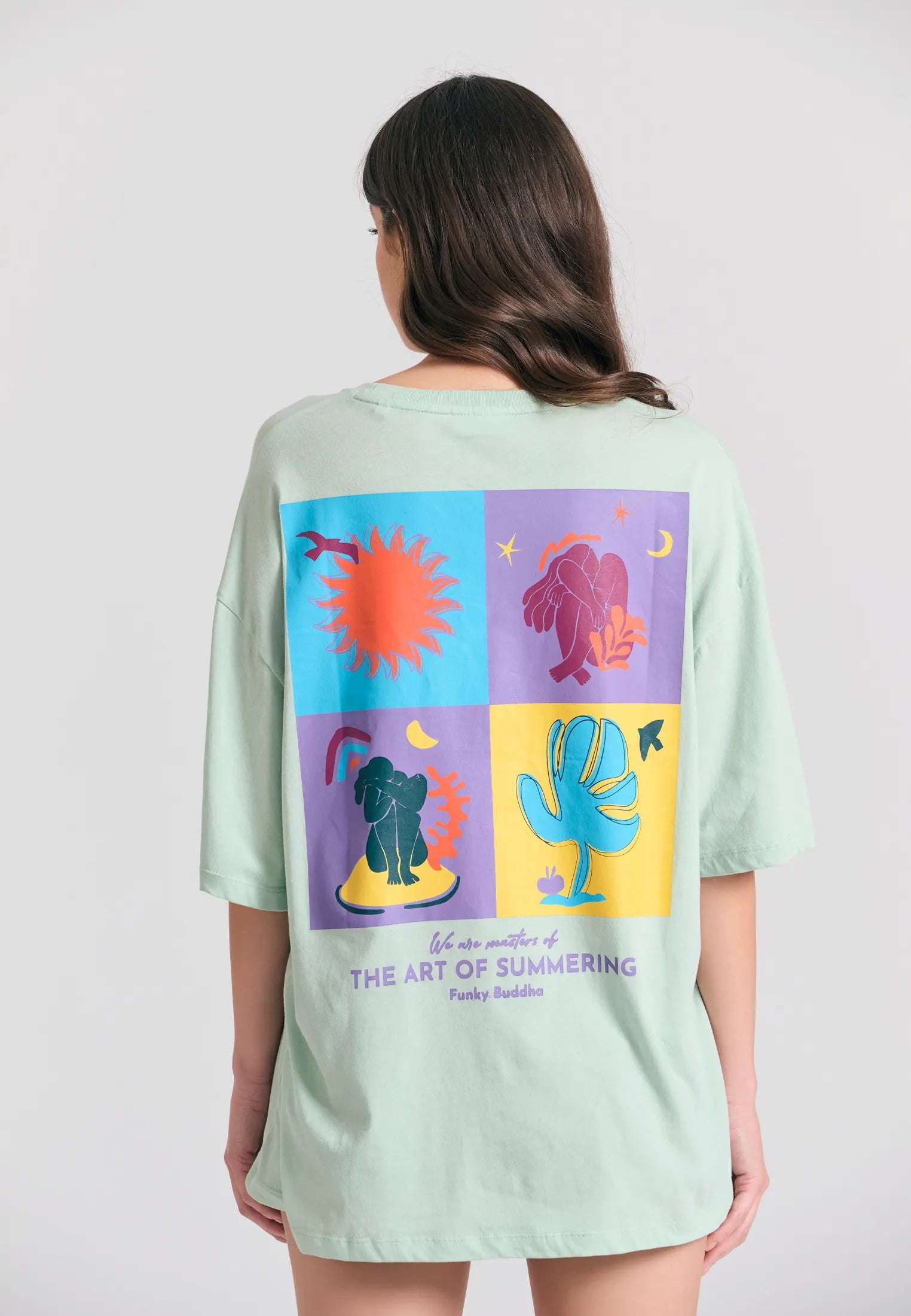 FUNKY BUDDHA loose fit t-shirt με photographic τύπωμα - καλλιτεχνική πίσω όψη