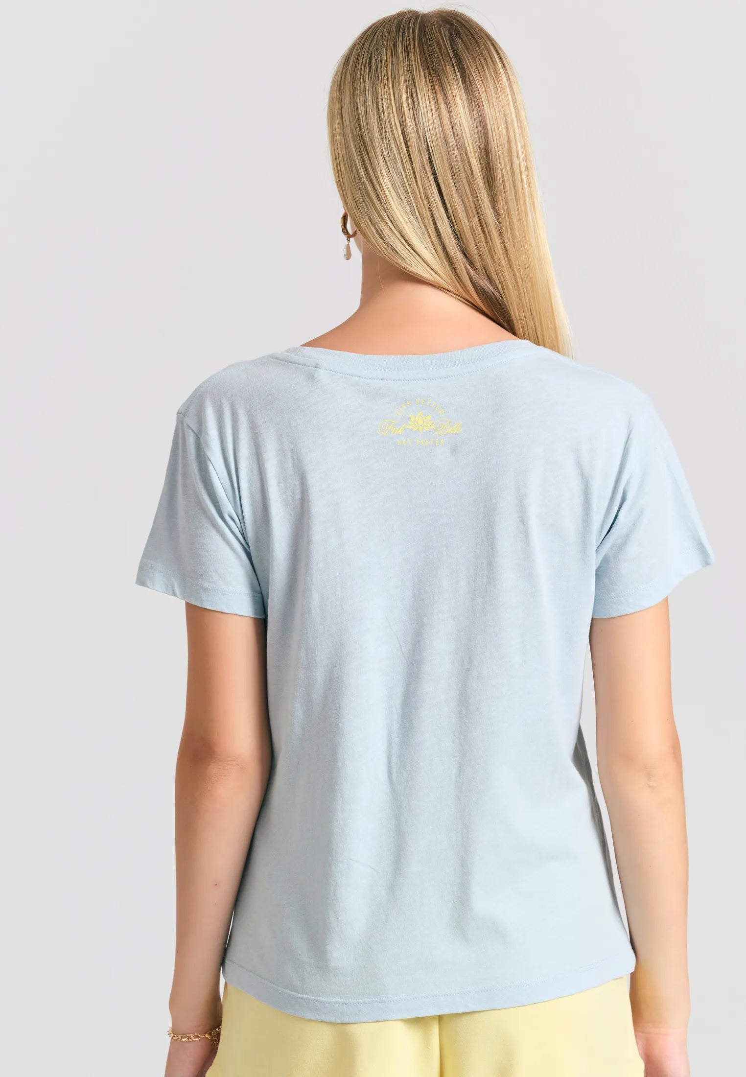 FUNKY BUDDHA γαλάζιο t-shirt - κλασική πίσω όψη σε όμορφη απόχρωση