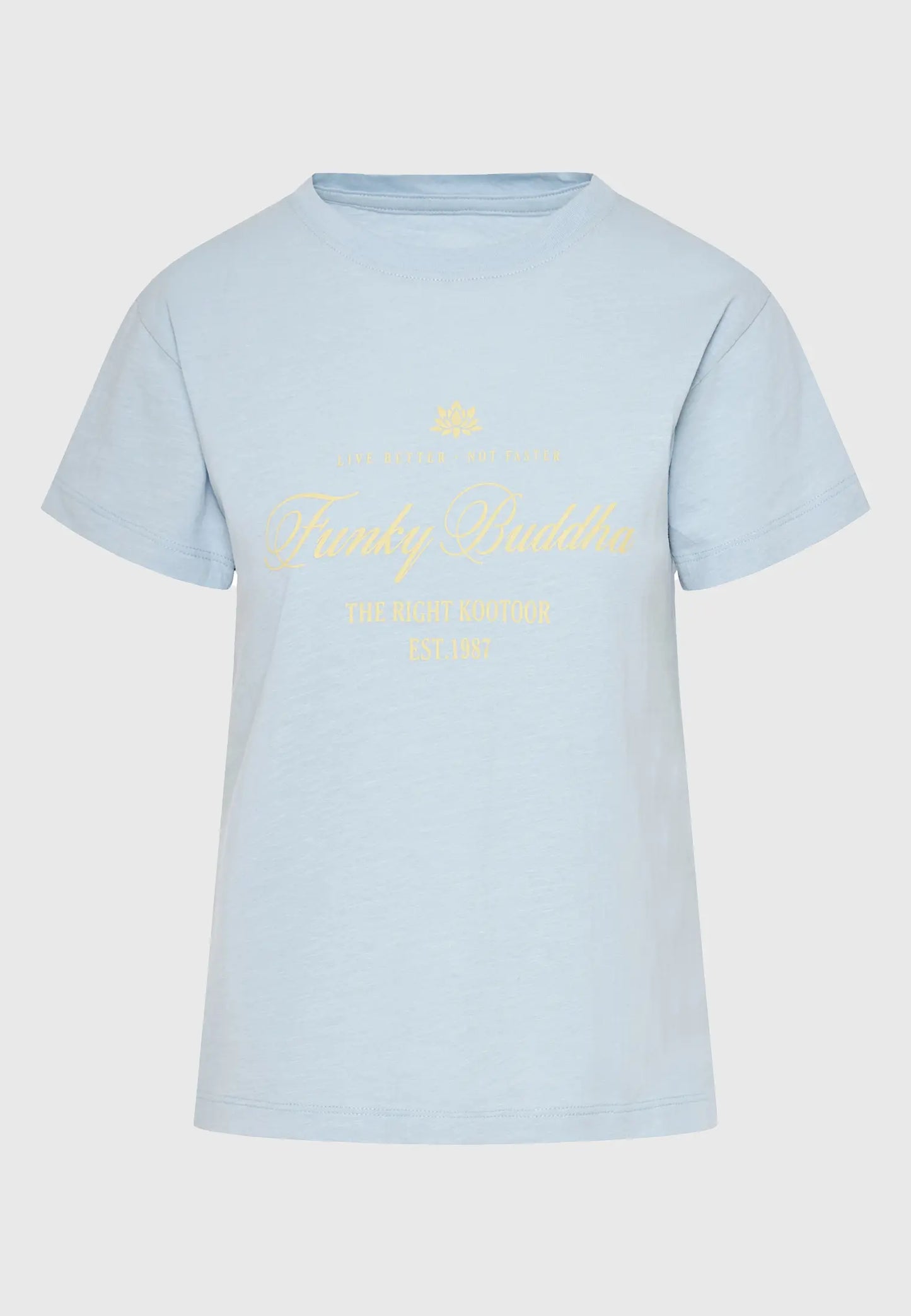  FUNKY BUDDHA γαλάζιο t-shirt - vintage branded design σε premium ποιότητα