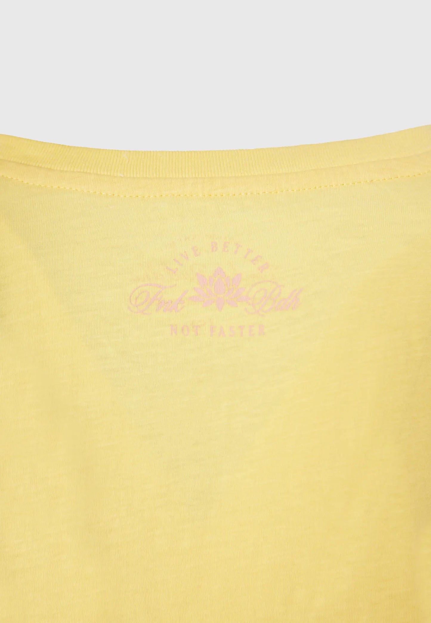 Vintage branded τύπωμα FUNKY BUDDHA - αυθεντική retro λεπτομέρεια σε κίτρινο πίσω όψη