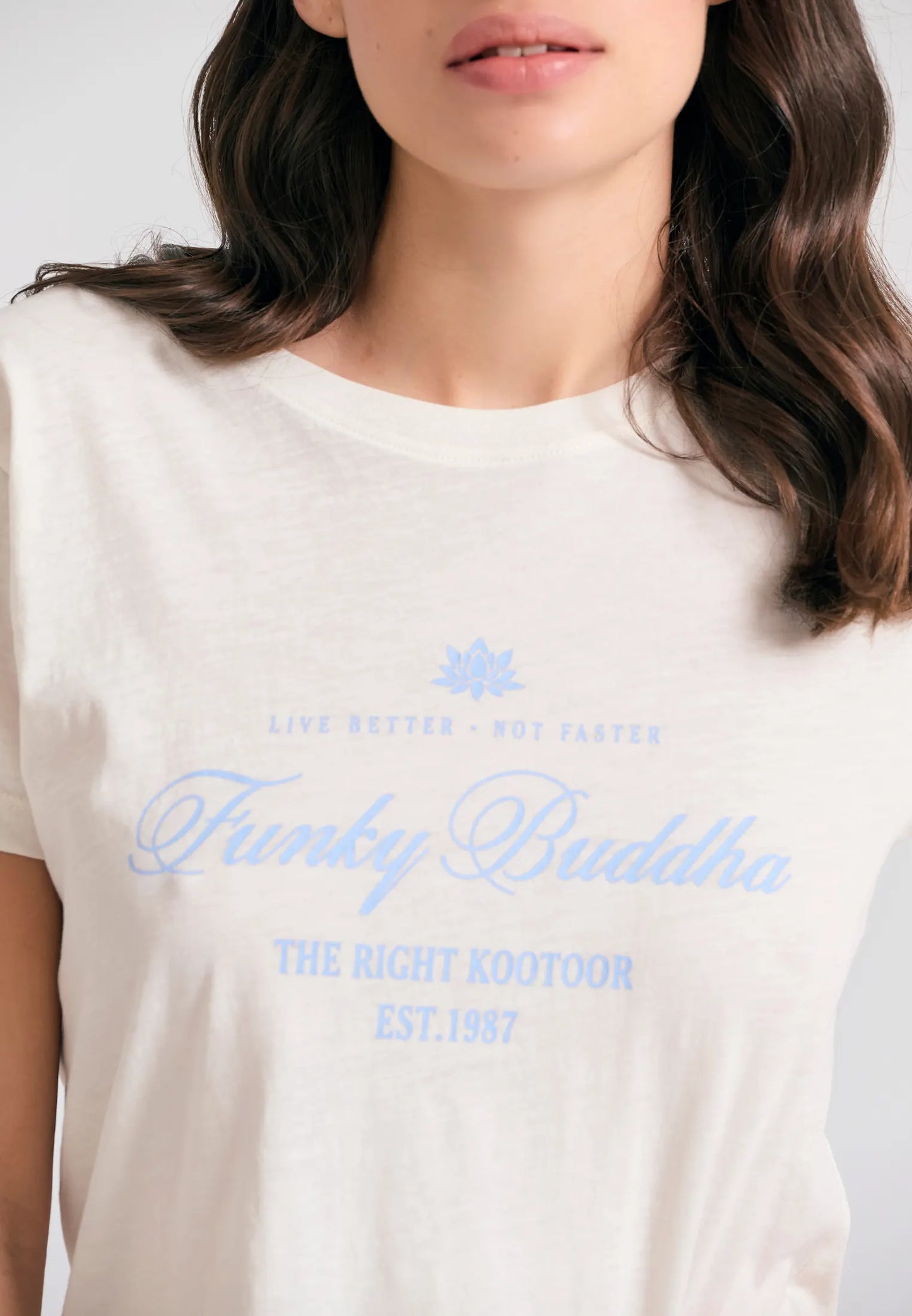 FUNKY BUDDHA off white basic t-shirt