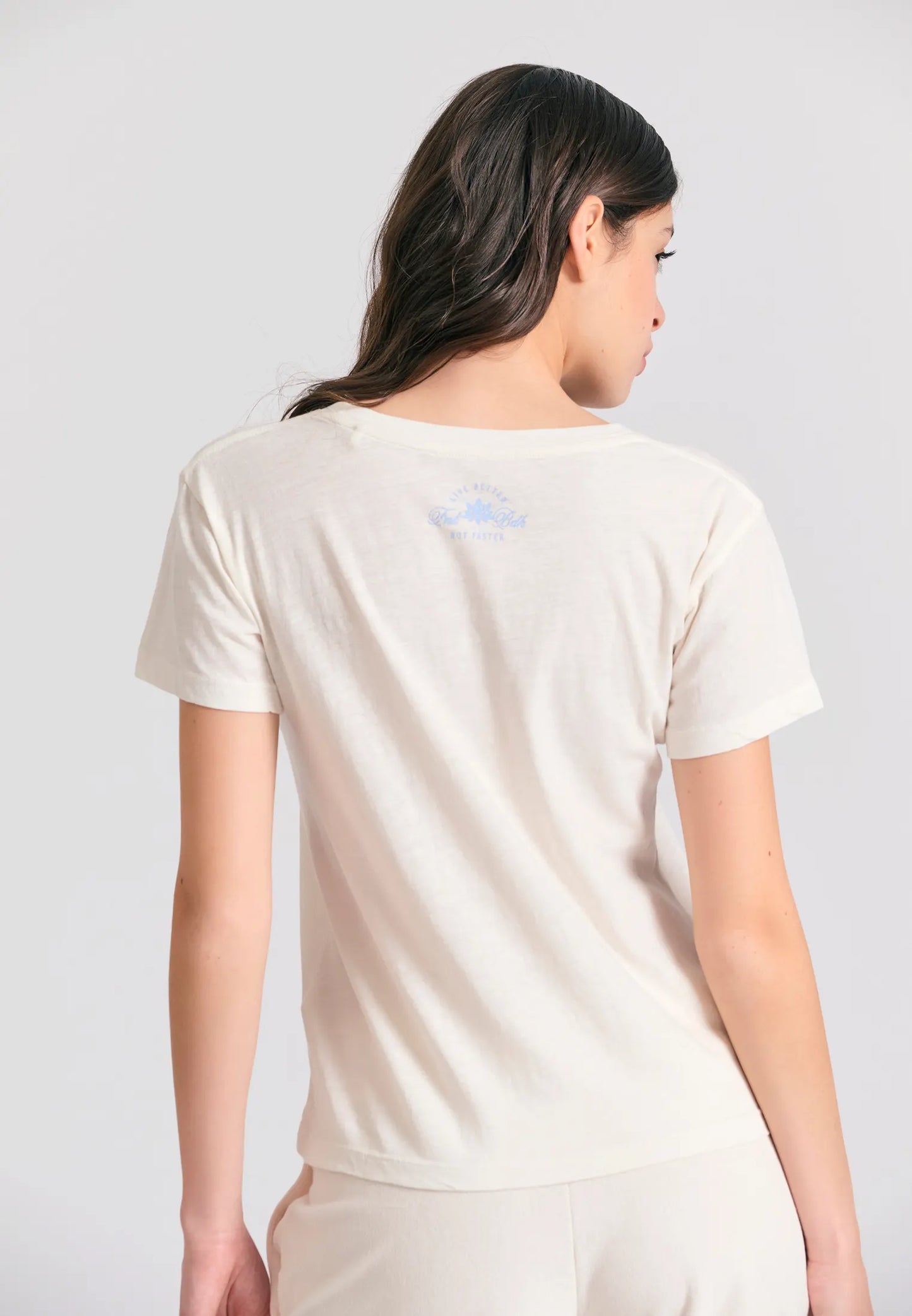 FUNKY BUDDHA off white basic t-shirt - κλασική πίσω όψη σε neutral απόχρωση