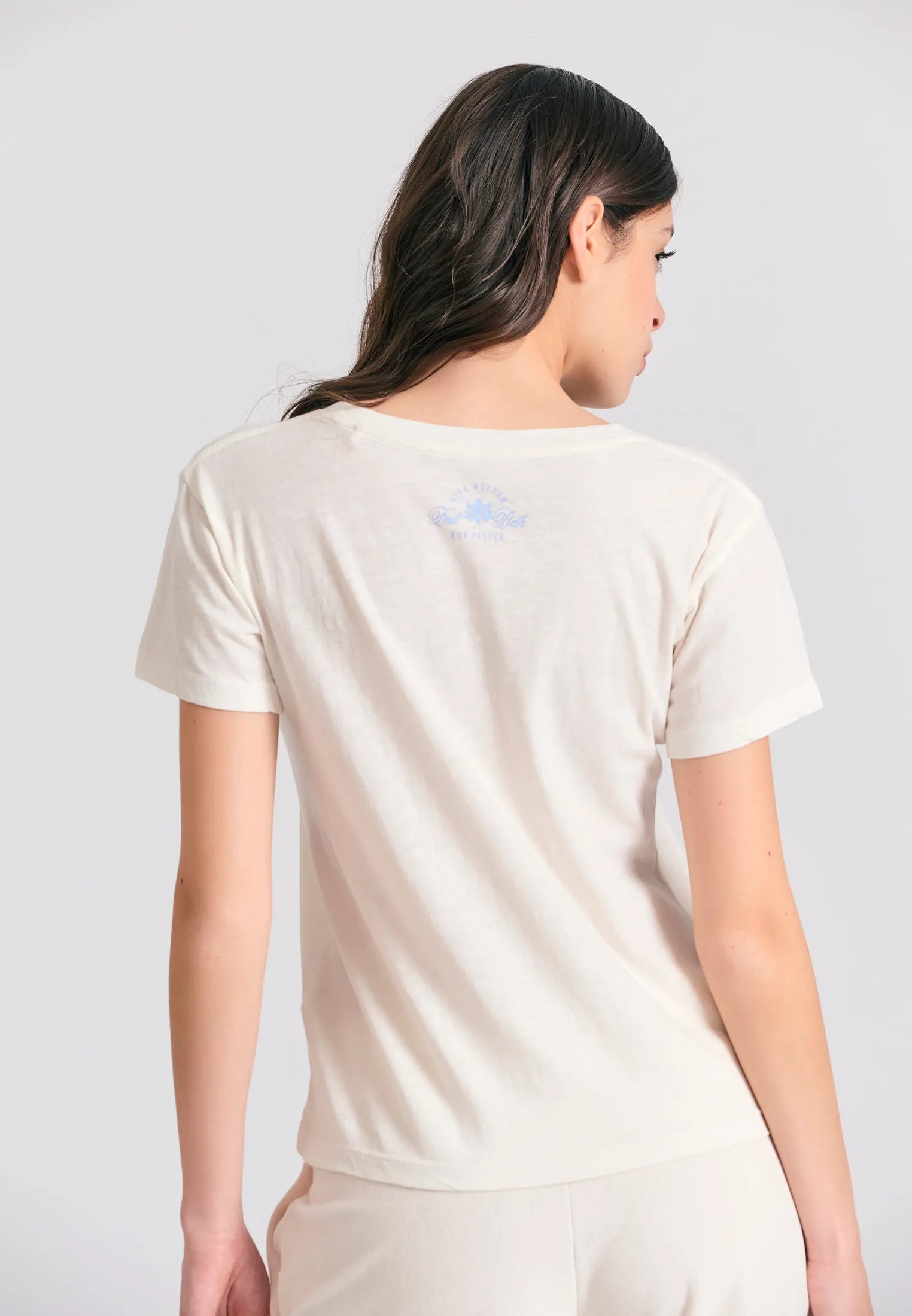 FUNKY BUDDHA off white basic t-shirt - κλασική πίσω όψη σε neutral απόχρωση