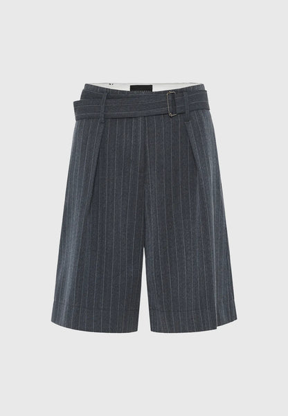 Funky Buddha γυναικεία ριγέ βερμούδα με ζώνη