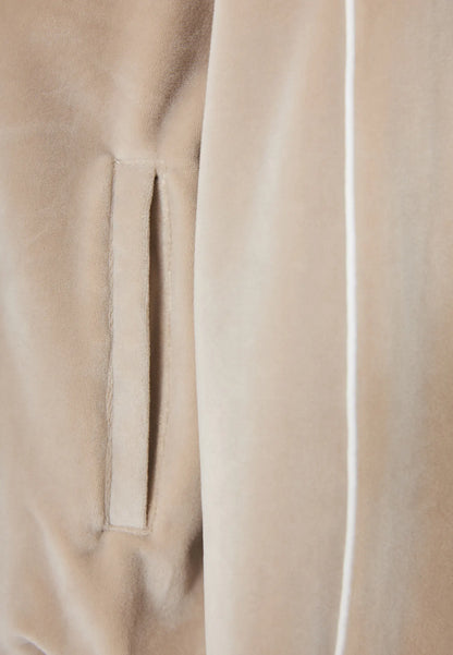 FUNKY BUDDHA Βελουτέ Ζακέτα Bomber με Ρίγα λεπτομέρεια ύφασμα, ρίγα και τσέπη