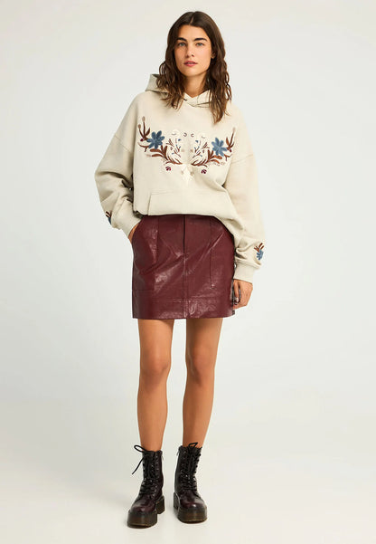 Relaxed fit Φούτερ με κουκούλα και κεντήματα