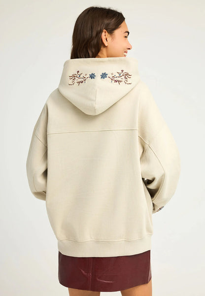 Relaxed fit Φούτερ με κουκούλα και κεντήματα