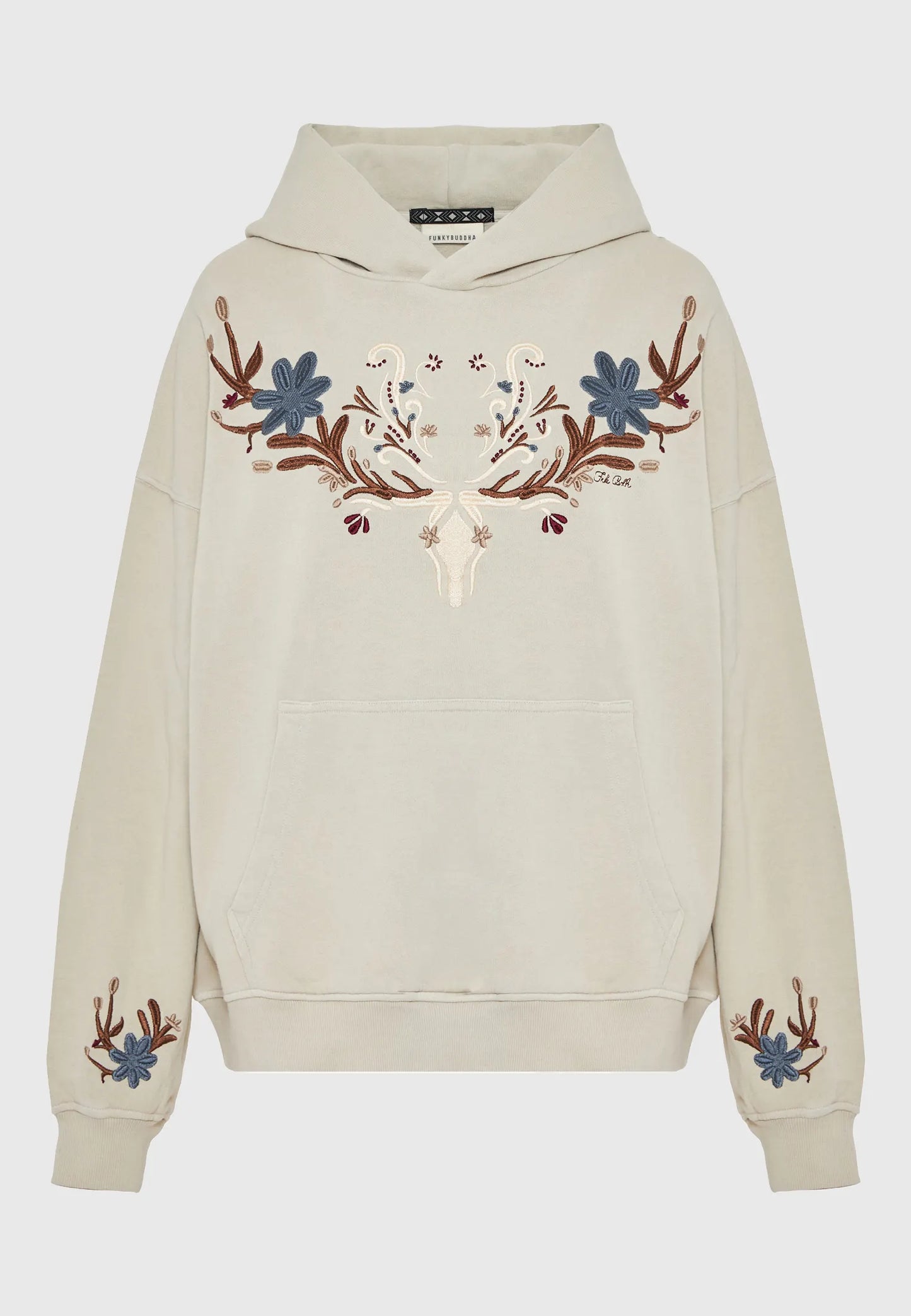 Relaxed fit Φούτερ με κουκούλα και κεντήματα