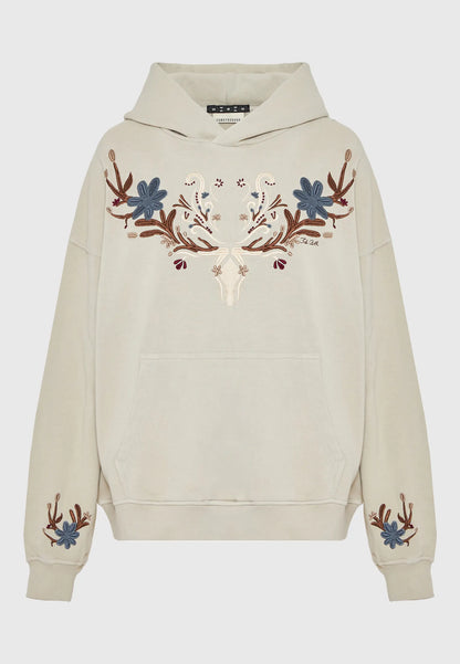 Relaxed fit Φούτερ με κουκούλα και κεντήματα