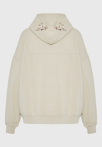 Relaxed fit Φούτερ με κουκούλα και κεντήματα