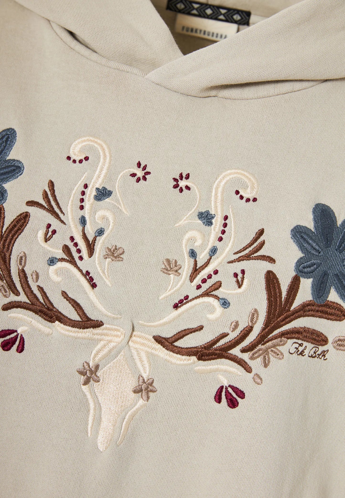 Relaxed fit Φούτερ με κουκούλα και κεντήματα