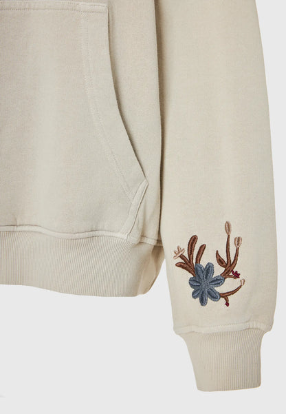 Relaxed fit Φούτερ με κουκούλα και κεντήματα
