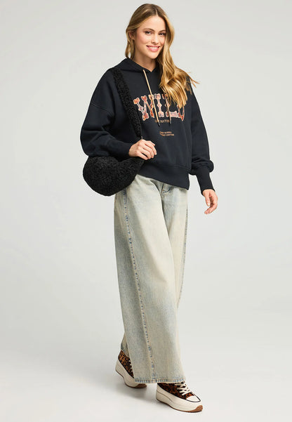 FUNKY BUDDHA Φούτερ Κουκούλα Oversized "Wild" Λεοπάρ ολόσωμη εμφάνιση