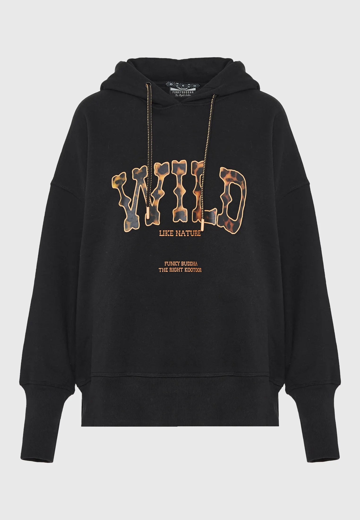FUNKY BUDDHA Φούτερ Κουκούλα Oversized "Wild" Λεοπάρ 