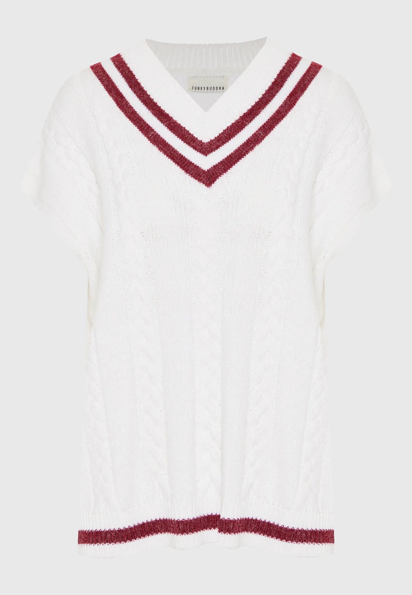 Γιλέκο πλέξη κοτσίδα με Ρίγες