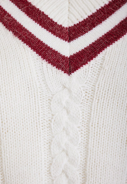 Γιλέκο πλέξη κοτσίδα με Ρίγες