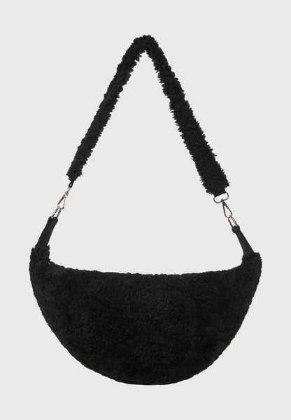 FUNKY BUDDHA Τσάντα Ώμου Faux Fur Μαύρη