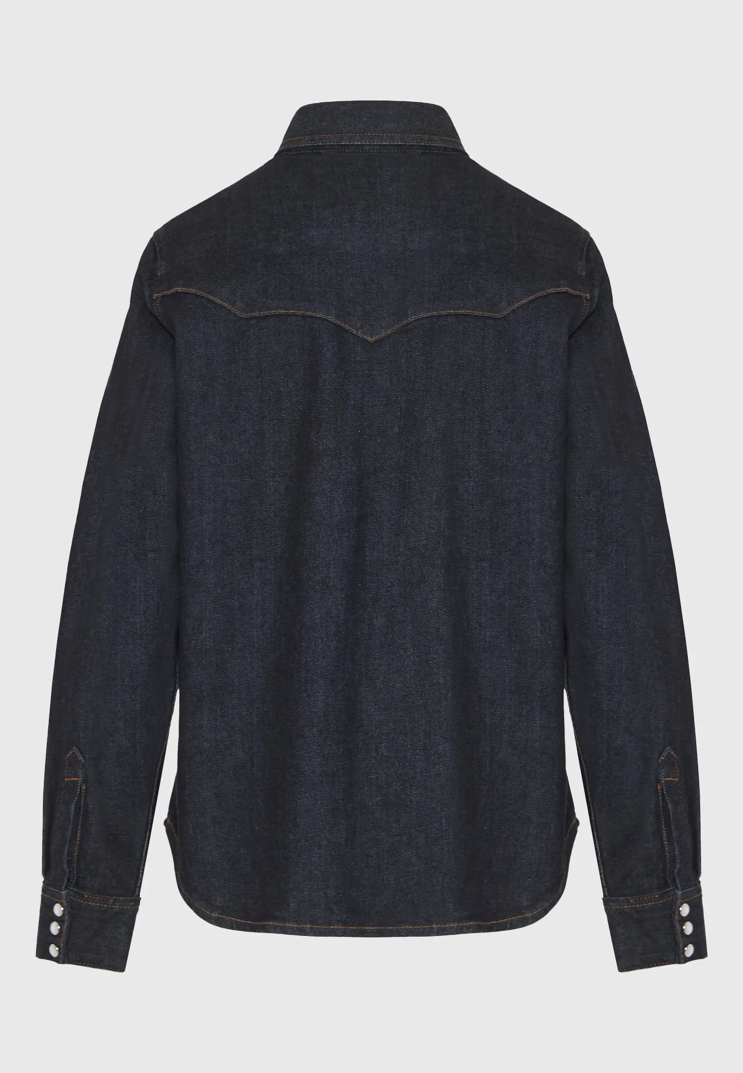 FUNKY BUDDHA Γυναικείο Τζιν Πουκάμισο Dark Blue Κανονική Εφαρμογή πίσω όψη