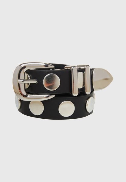 FUNKY BUDDHA Ζώνη Λεπτή με Studs Μαύρη λεπτομέρεια