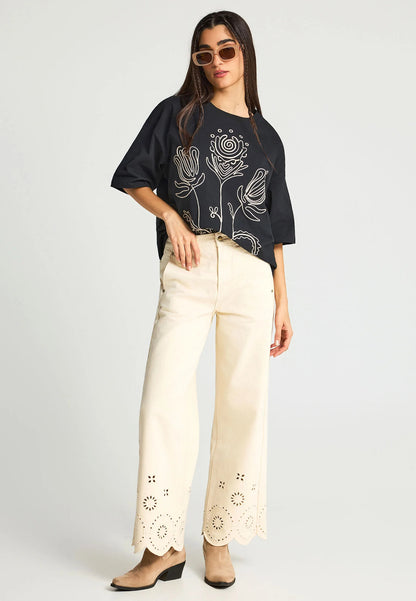 T-shirt με Κέντημα Loose Fit