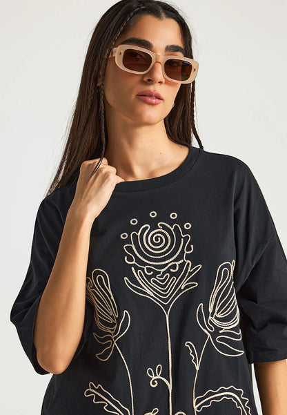 T-shirt με Κέντημα Loose Fit
