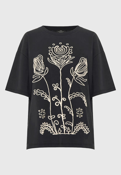 T-shirt με Κέντημα Loose Fit