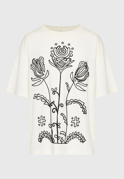 T-shirt με Κέντημα Loose Fit