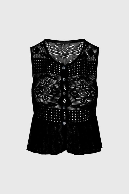 Top Crochet Αμάνικο