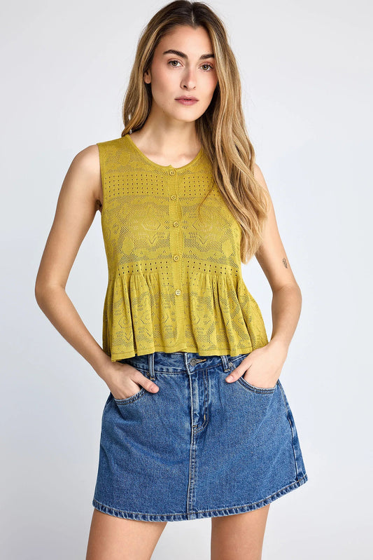 Top Crochet Αμάνικο