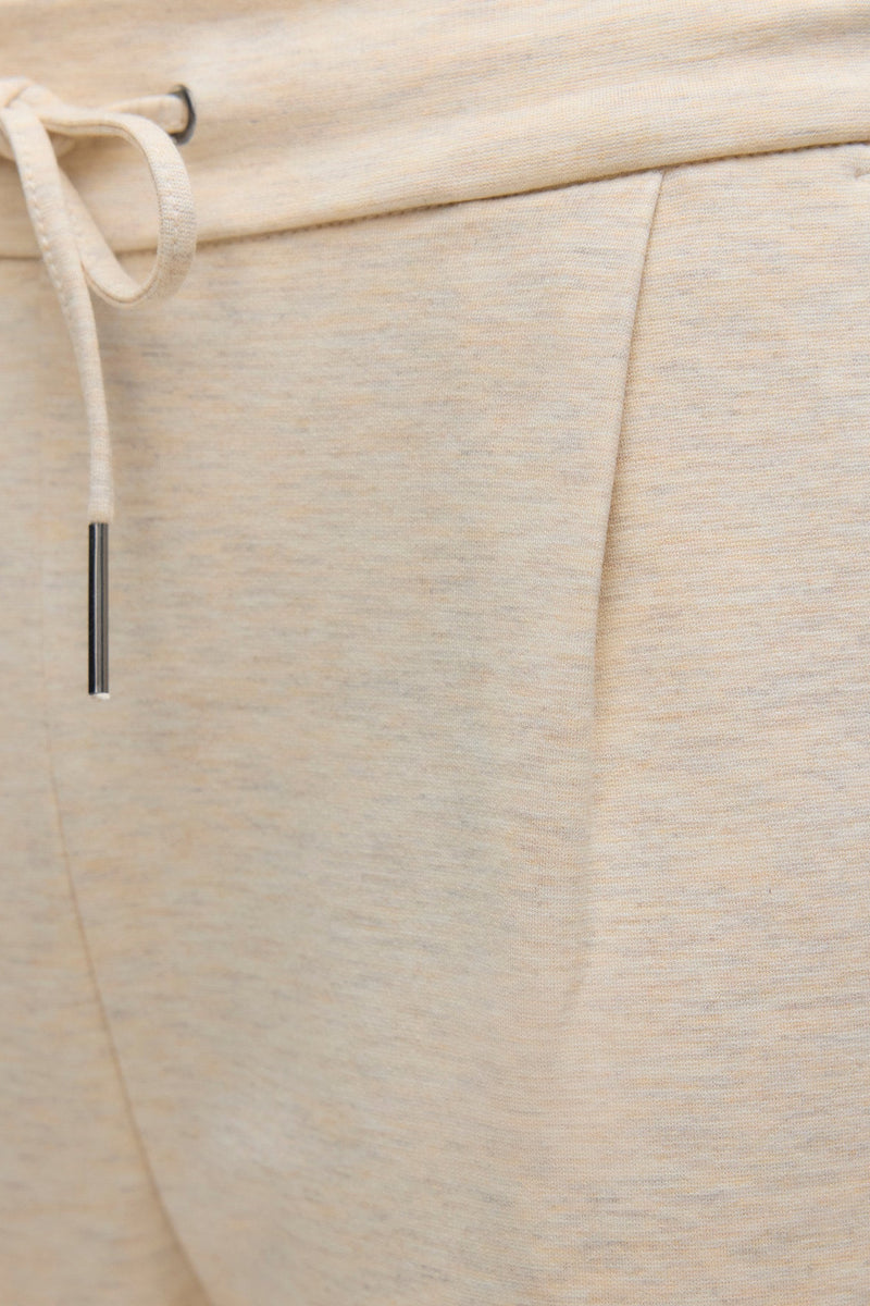 VERO MODA γυναικείο εκρού μελανζέ παντελόνι tapered λάστιχο στην μέση με κορδονάκι, λεπτομέρεια μέση