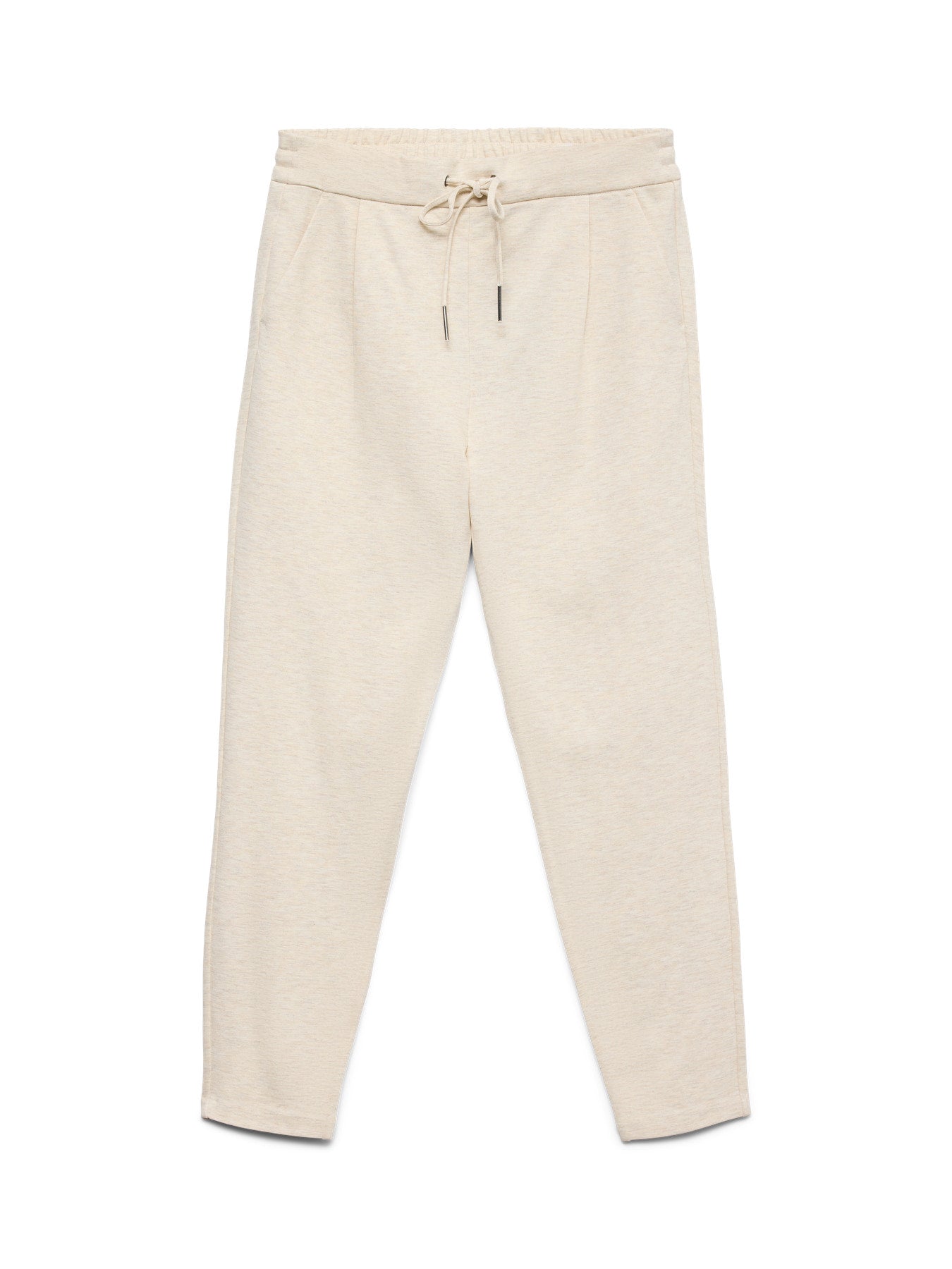 Παντελόνι Tapered Εκρού  Λάστιχο στην Μέση με Κορδονάκι