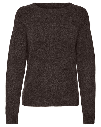 Vero Moda γυναικεία πλεκτή μπλούζα σε καφέ μελανζέ