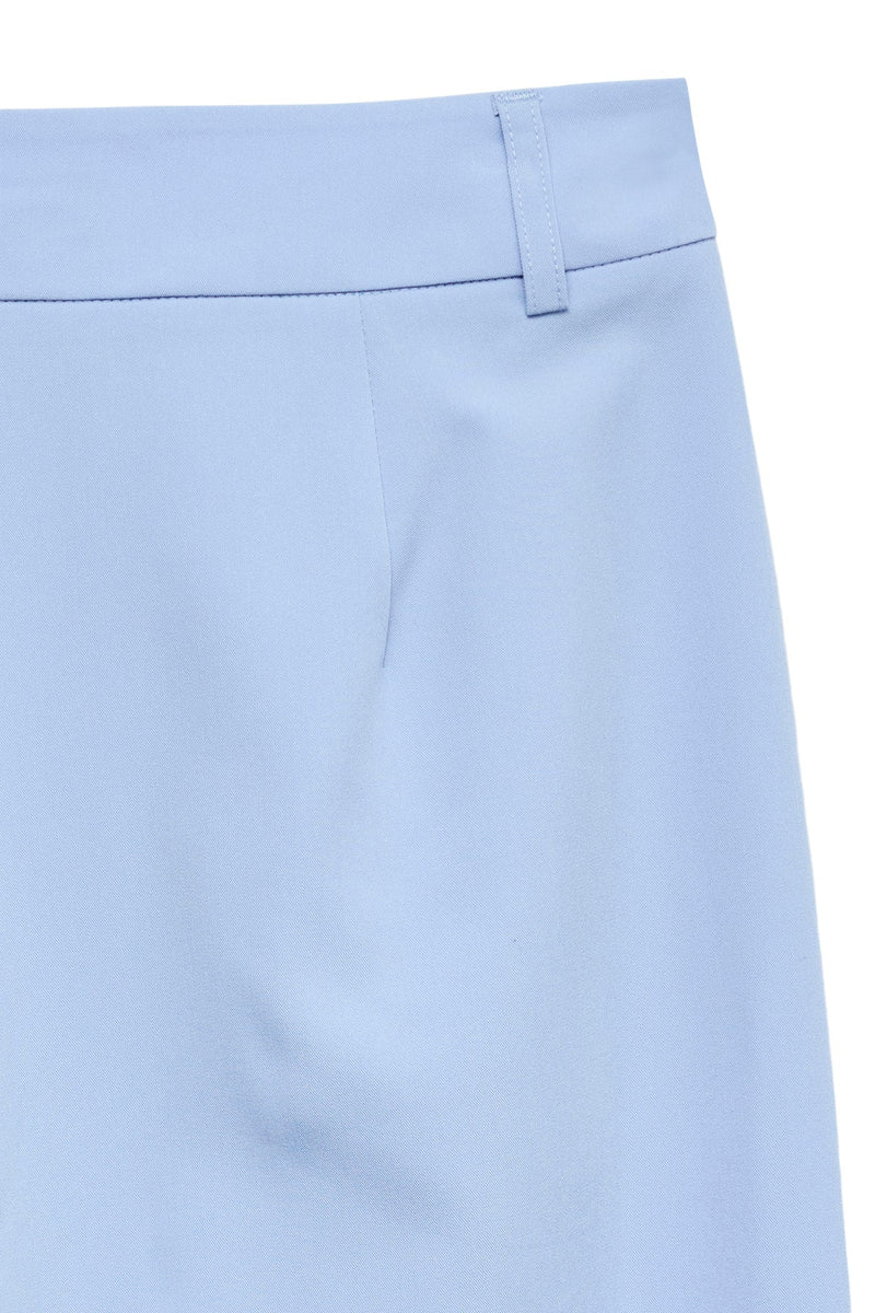 VERO MODA Γυναικείο Παντελόνι Ψηλόμεσο Straight Fit Γαλάζιο λεπτομέρεια ζώνη